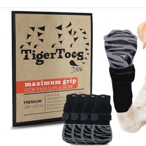 Gray & Black Grip Socks for Dogs by